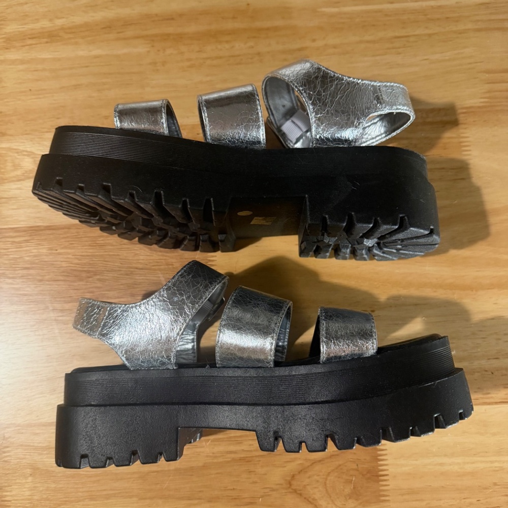 Silver Platform Sandals - Picture 3 of 5